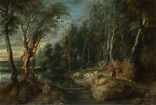 212/rubens, peter paul - a shepherd with his flock in a woody landscape